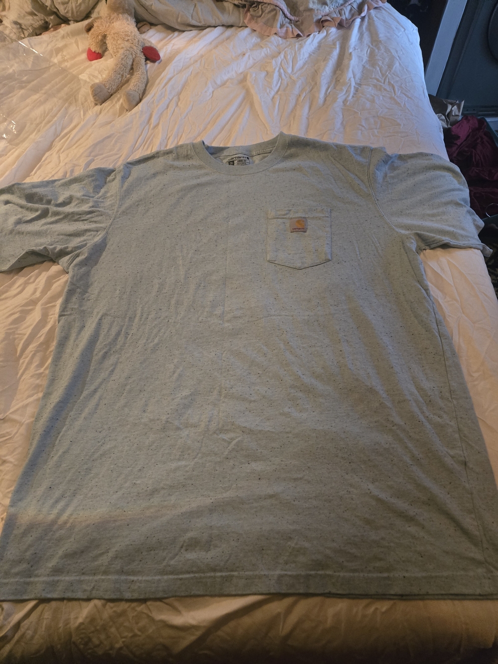 Carhartt Men’s Heather Light Blue Dark Blue Speckles Pocket Tee